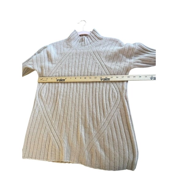 C by Bloomingdales Ribbed Mock Neck Women's Sweater Cashmere Size XS Neutral - Picture 8 of 10